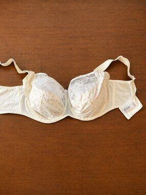 Empreinte cream polka dot bra in 32G